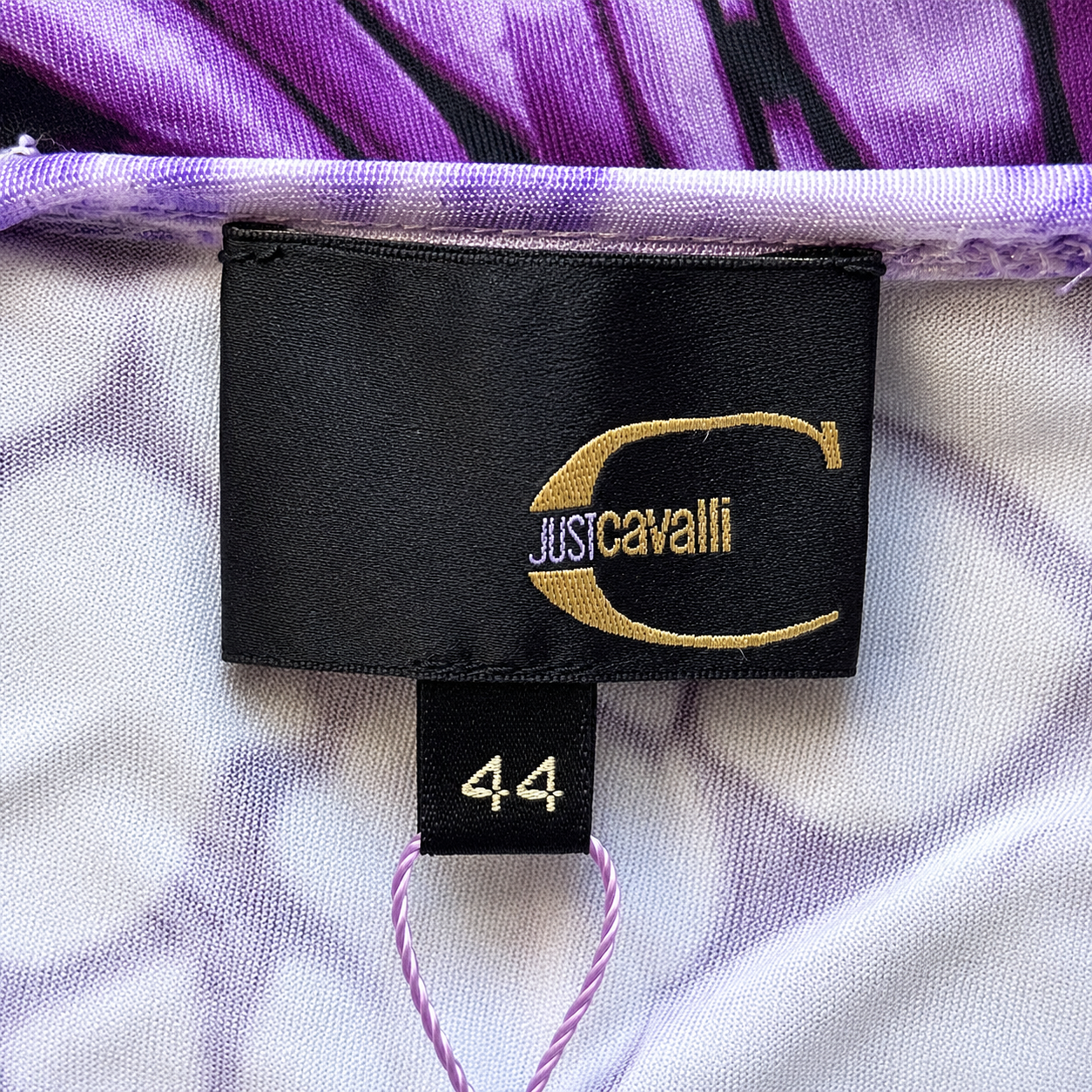 Just Cavalli Purple Silky Summer  Dress UK 12 Designer