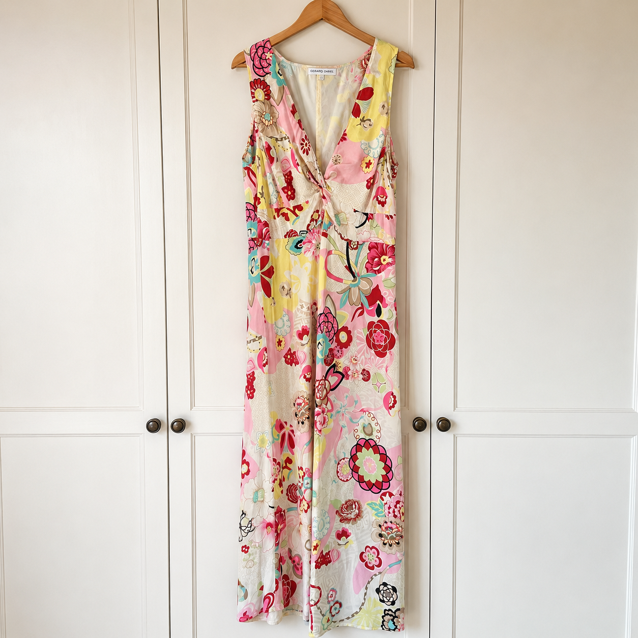 Gérard Darel Multicoloured Silk Maxi Slip Dress EU 42 UK 14