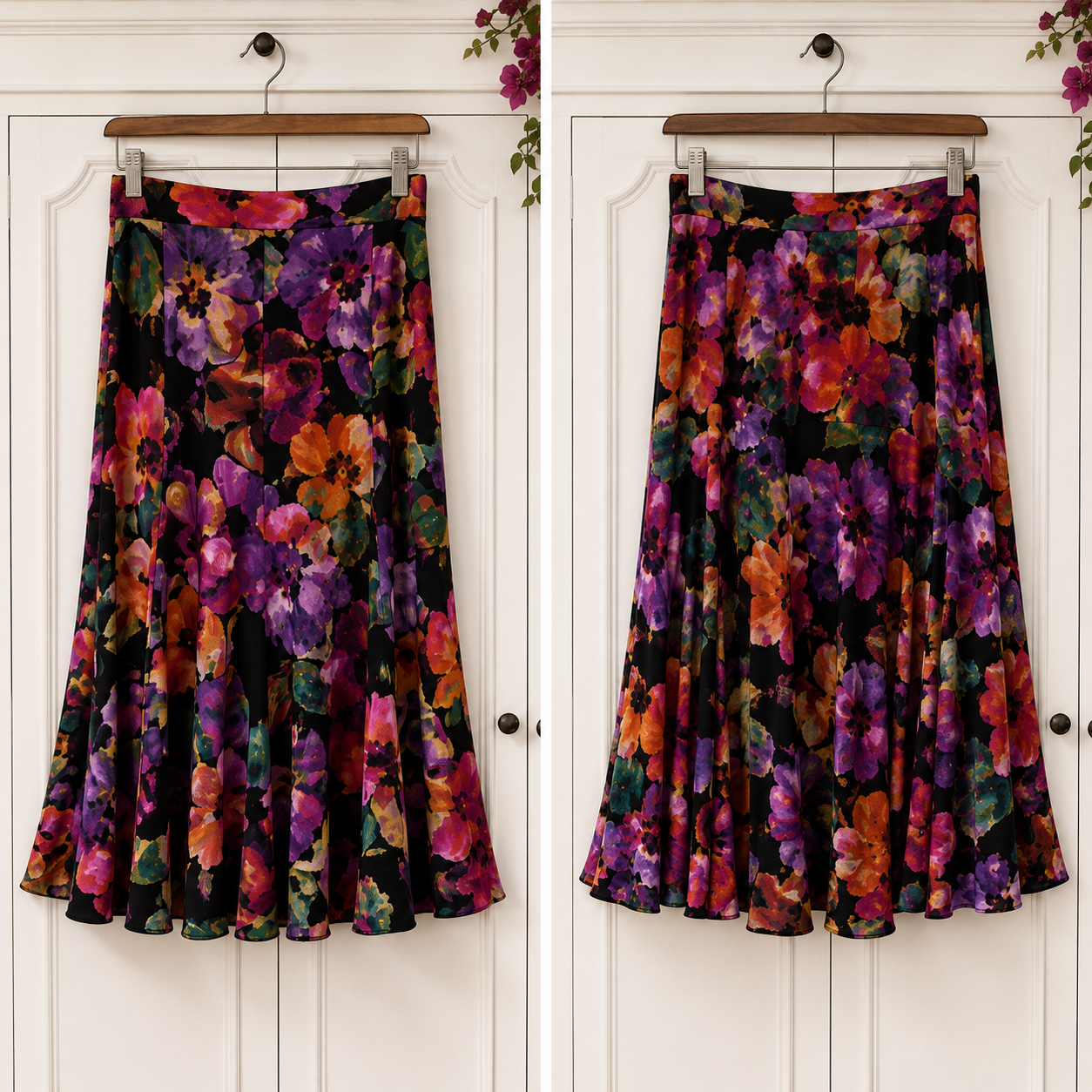Joseph Ribkoff Vintage Floral Panel Flippy Skirt UK 12