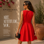 Sportmax Code Cotton Dress Red Floral Trim UK 8