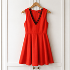 Sportmax Code Cotton Dress Red Floral Trim UK 8
