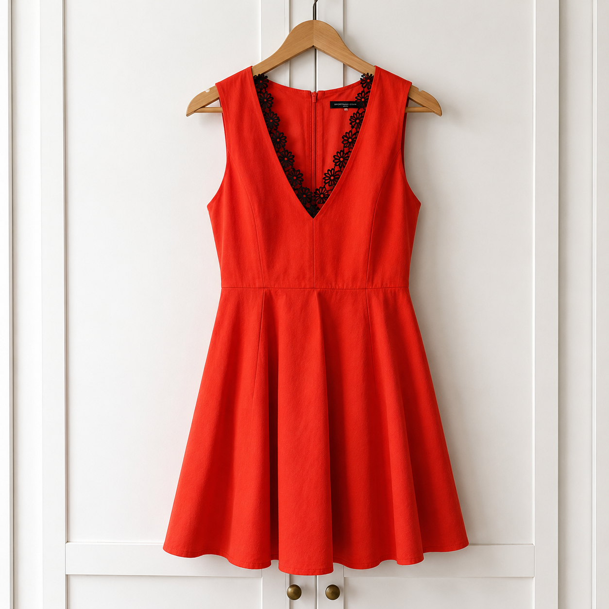 Sportmax Code Cotton Dress Red Floral Trim UK 8