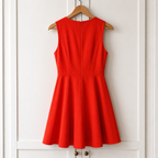 Sportmax Code Cotton Dress Red Floral Trim UK 8