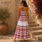Lipsy Aztec Embroidered Cotton Maxi Dress UK 6 NWT