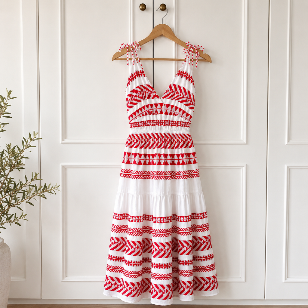 Lipsy Aztec Embroidered Cotton Maxi Dress UK 6 NWT