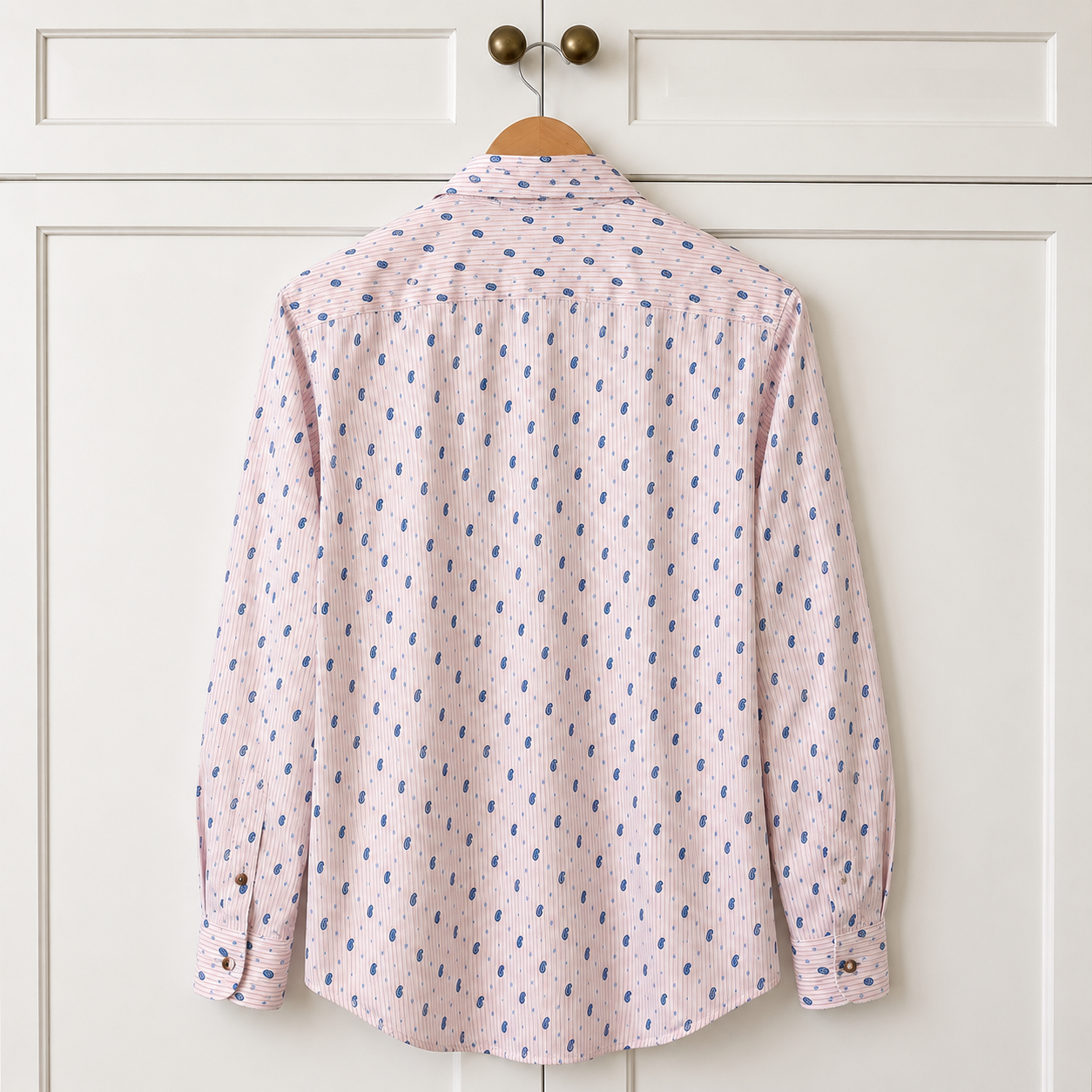 Ted Baker Men's Paisley Print Shirt Pink Stripe Size L