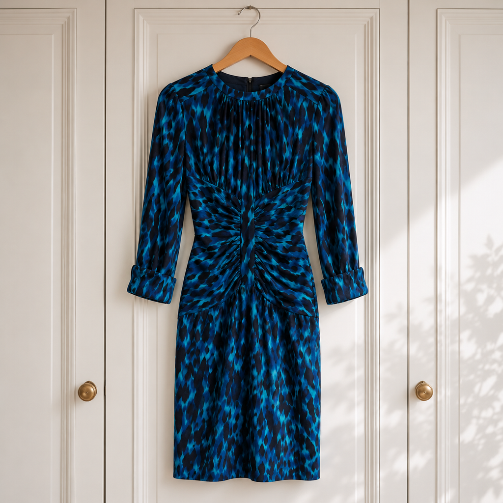 Whistles Blue Silk Dress UK 10