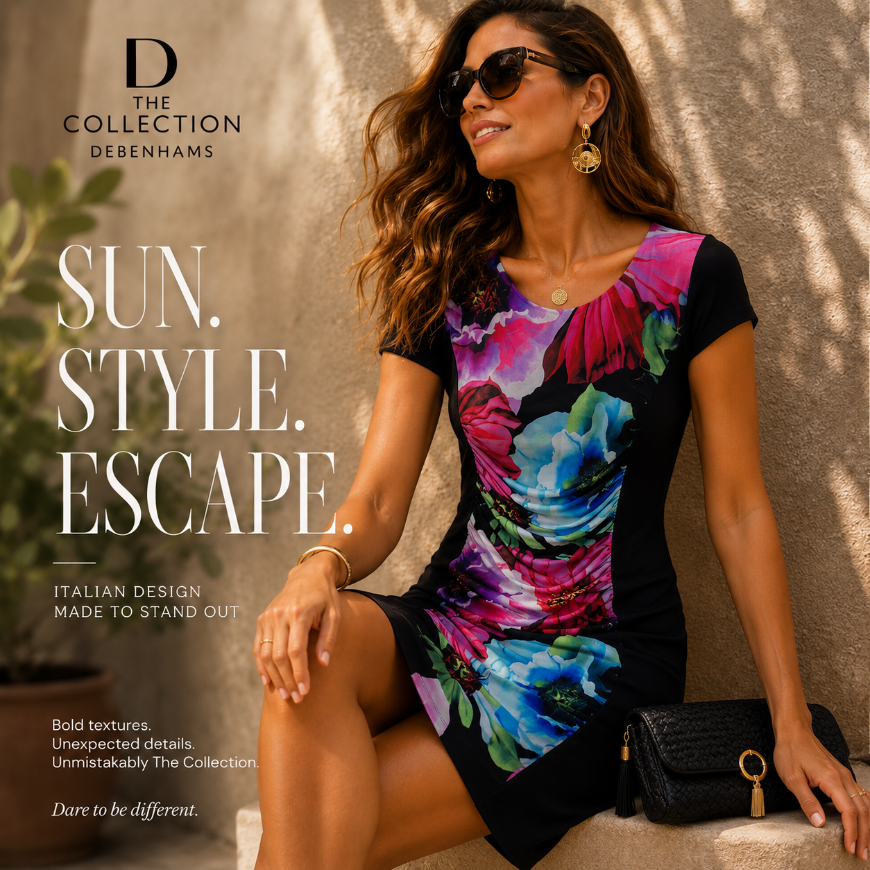 The Collection Debenhams Floral Panel Dress UK 10