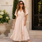Kaleidoscope Champagne Silky Maxi Dress UK 16