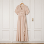 Kaleidoscope Champagne Silky Maxi Dress UK 16