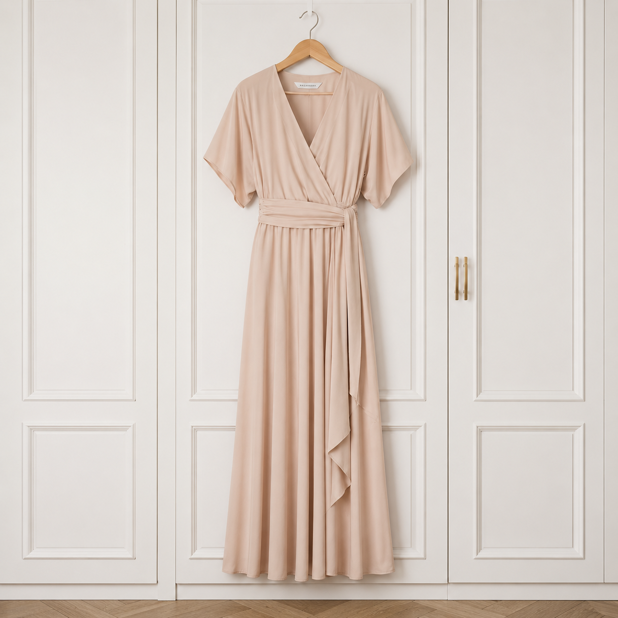 Kaleidoscope Champagne Silky Maxi Dress UK 16