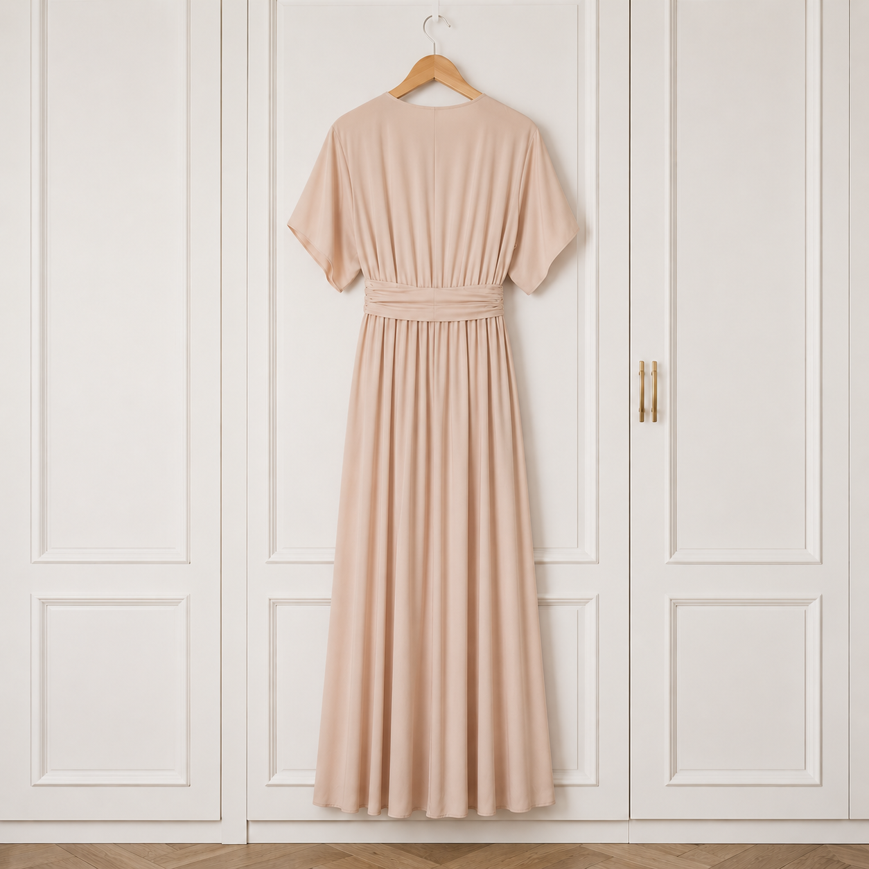 Kaleidoscope Champagne Silky Maxi Dress UK 16