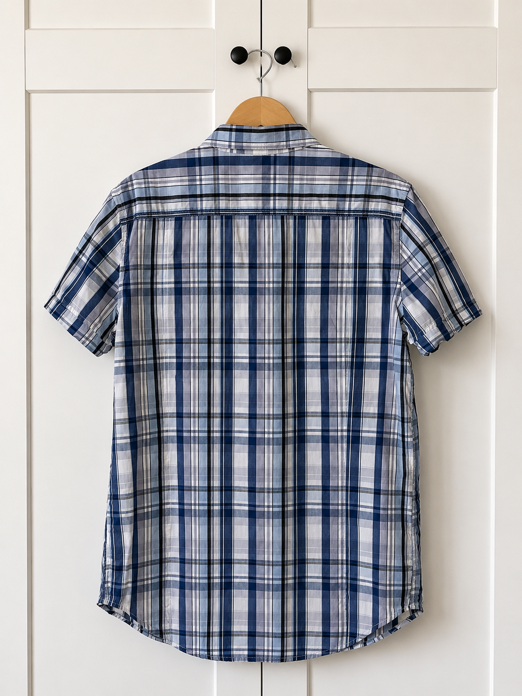 Diesel Men's Blue Check Plaid Shirt Size L