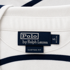 Polo Ralph Lauren Striped Polo Shirt White Navy Size S