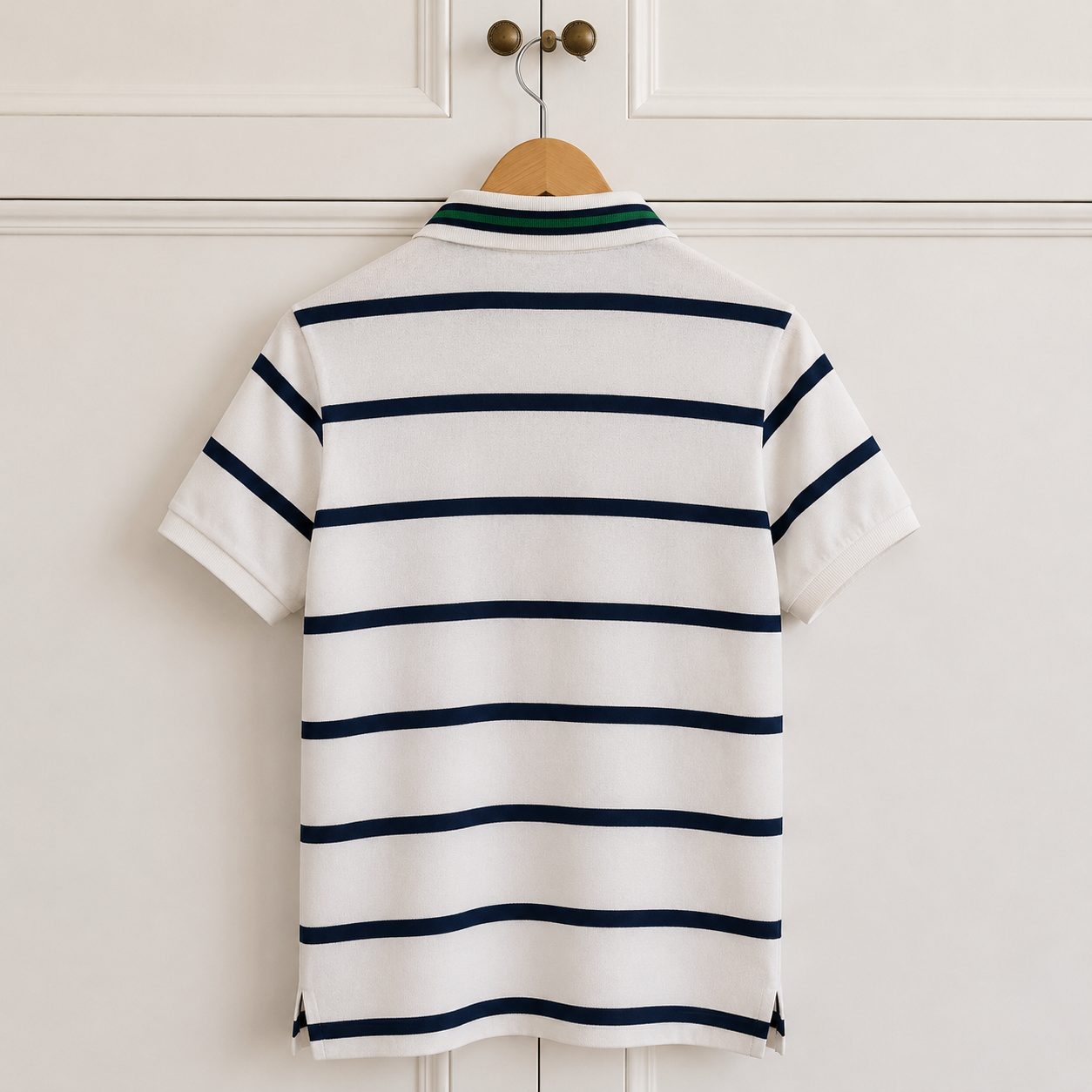 Polo Ralph Lauren Striped Polo Shirt White Navy Size S