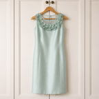 Jacques Vert Mint Green Shantung Slub Dress UK 12