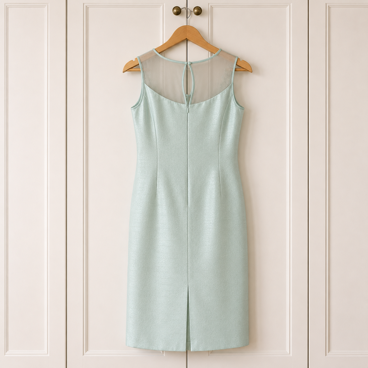 Jacques Vert Mint Green Shantung Slub Dress UK 12