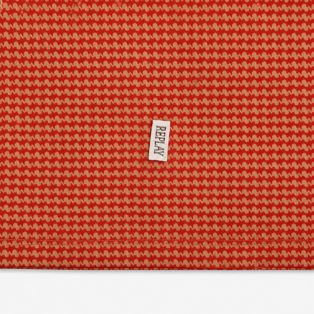 Replay Italy 100% Cotton Jersey Shirt Orange Size L