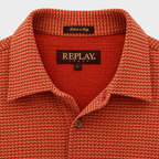 Replay Italy 100% Cotton Jersey Shirt Orange Size L