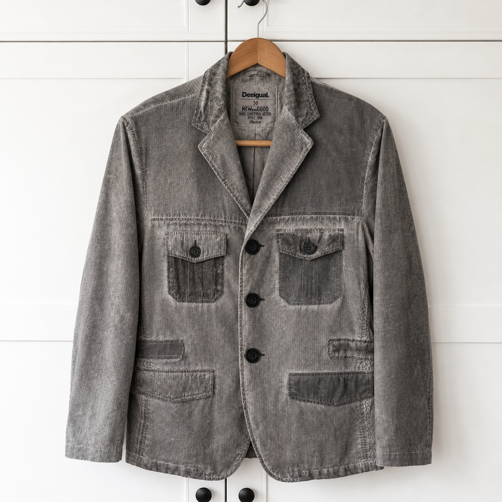 Desigual Patchwork Cotton Jacket Grey Size 50 M