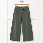 Jigsaw Sage Green Wide Leg Jeans UK 10 W28 High Rise