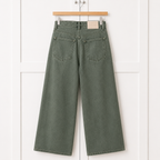 Jigsaw Sage Green Wide Leg Jeans UK 10 W28 High Rise