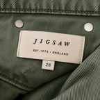 Jigsaw Sage Green Wide Leg Jeans UK 10 W28 High Rise
