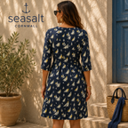 Seasalt Cornwall Sailboat Print Dress UK 10