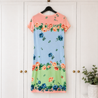 Kenzo Paris Vintage Floral Stretch Dress Multicoloured UK 8