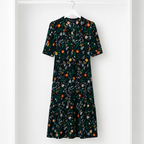 Marks & Spencer Navy Floral Midi Maxi Dress UK 10