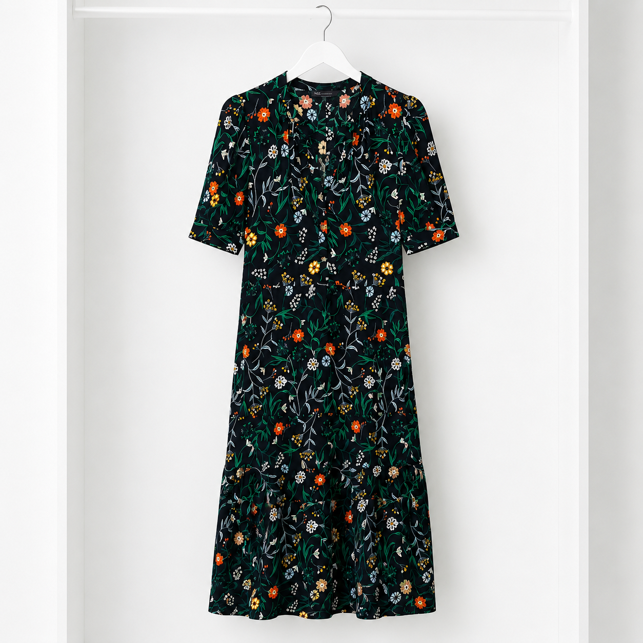 Marks & Spencer Navy Floral Midi Maxi Dress UK 10