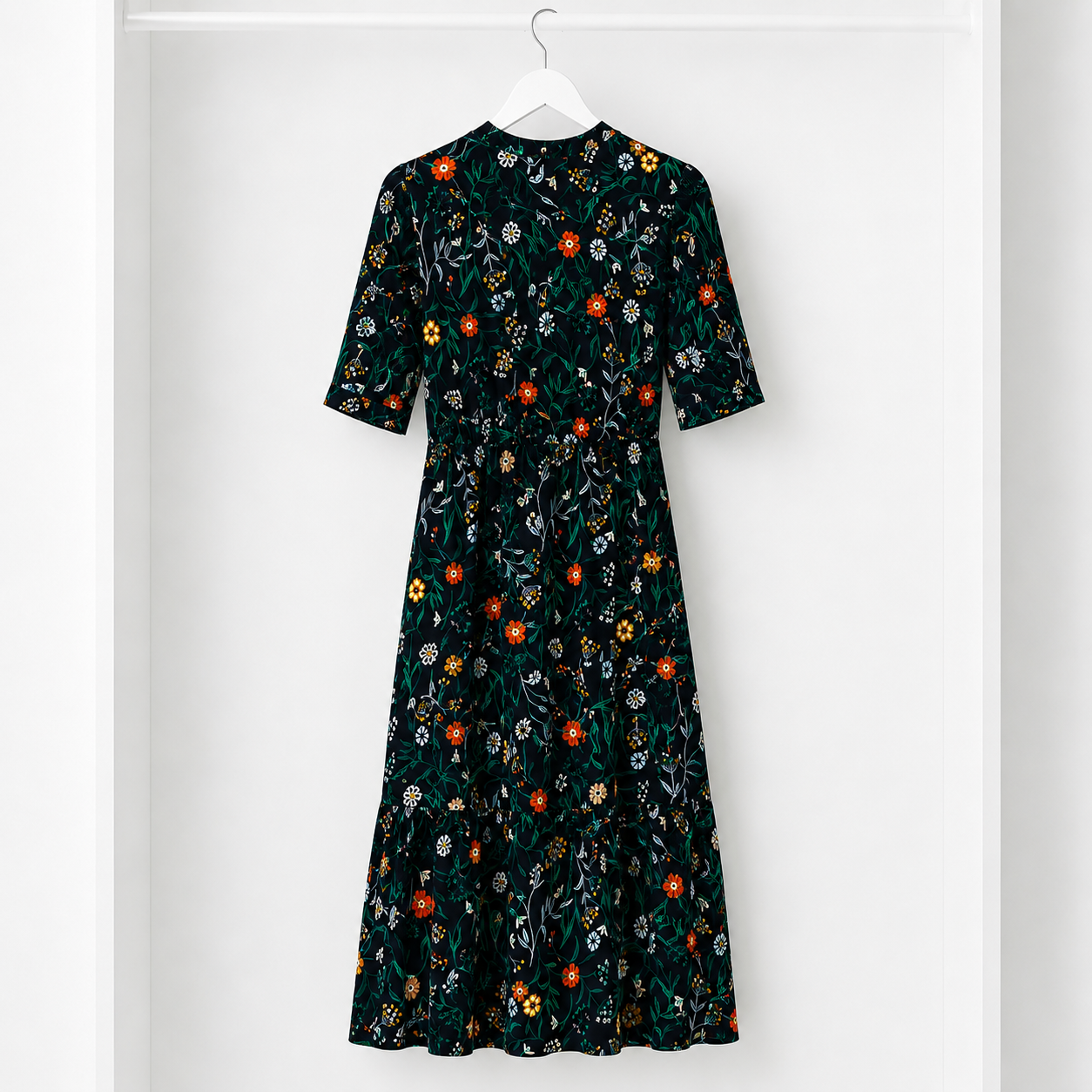 Marks & Spencer Navy Floral Midi Maxi Dress UK 10