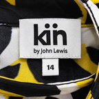 KIN John Lewis Oversized Cocoon Shirt Dress Black Yellow Print UK 14