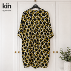 KIN John Lewis Oversized Cocoon Shirt Dress Black Yellow Print UK 14