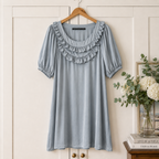 Philosophy Blues Original Silky Blue Grey Satin Shift Dress UK 12