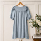 Philosophy Blues Original Silky Blue Grey Satin Shift Dress UK 12