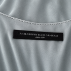 Philosophy Blues Original Silky Blue Grey Satin Shift Dress UK 12