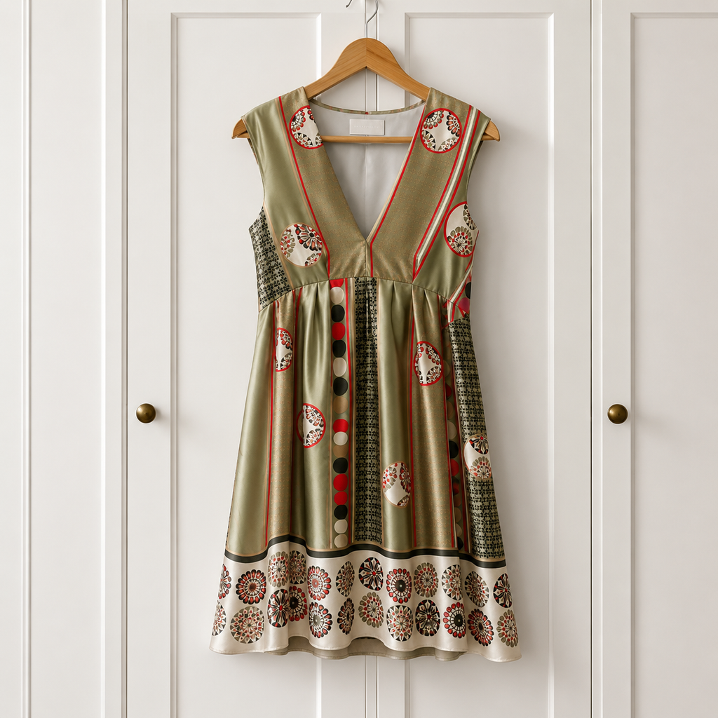 Anteprima Milano 100% Silk Print Dress UK 8 IT40
