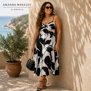 Amanda Wakeley Elements Monochrome Dress UK 16 BNWT