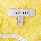 Kew 159 Textured Textured Shift Dress Lemon Yellow UK 12