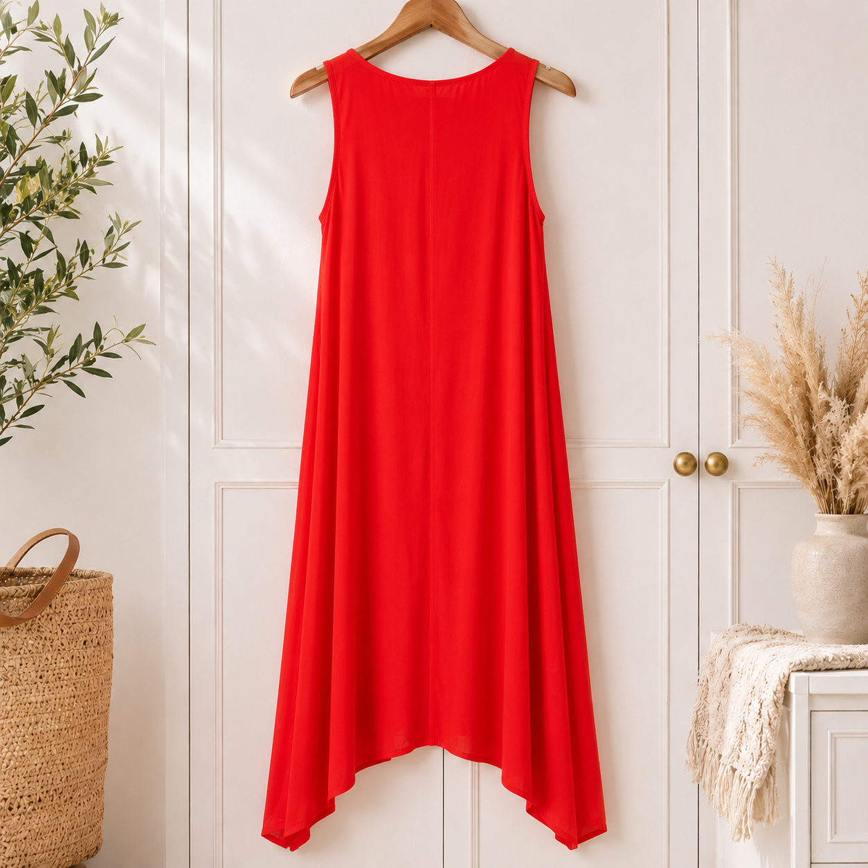 Sahara Coral Red Slip Dress UK 10 S