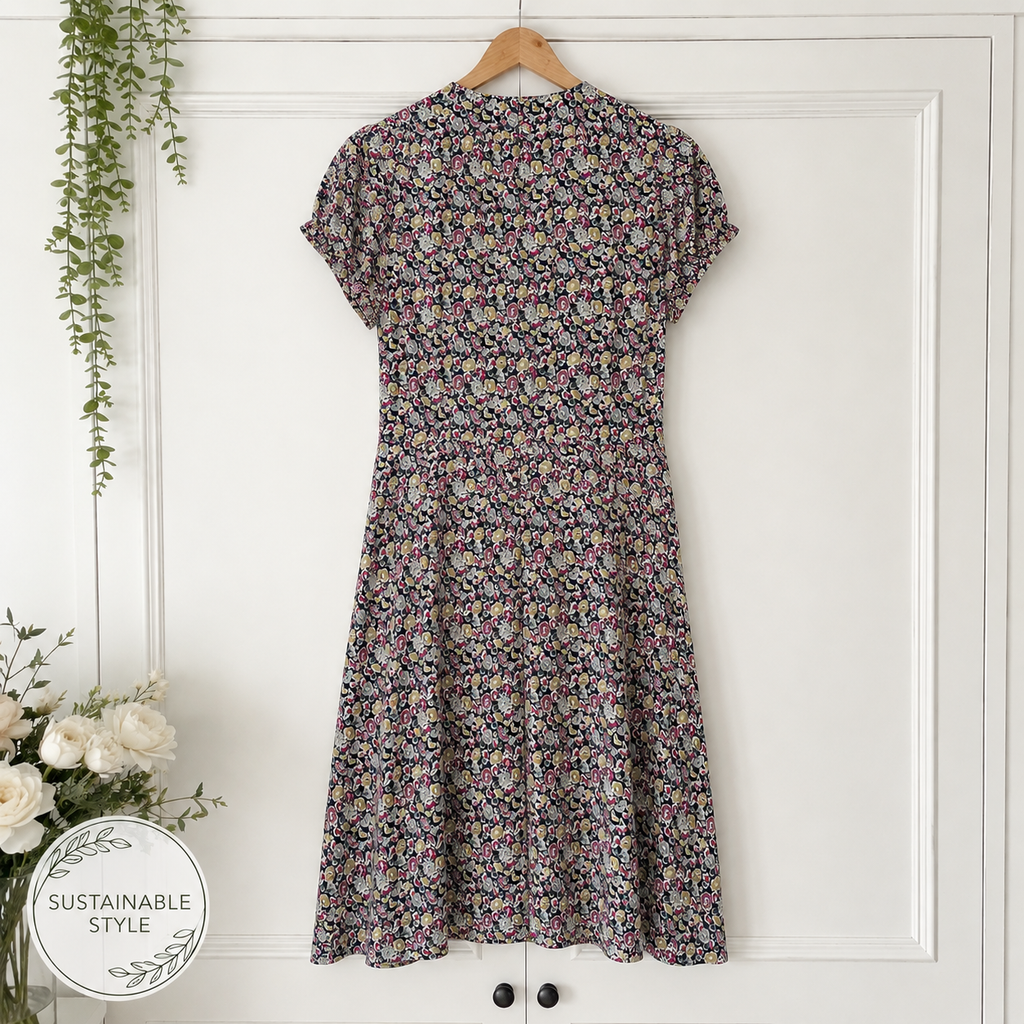 East Floral Tea  A-Line Dress UK 10
