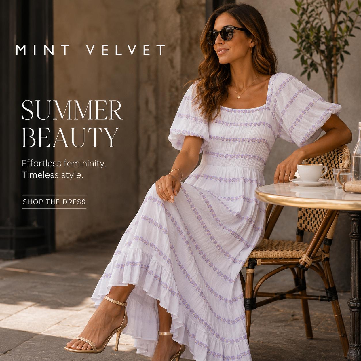 MINT VELVET White & Lilac Floral Maxi Dress UK 12