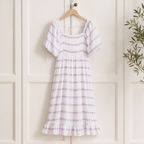 MINT VELVET White & Lilac Floral Maxi Dress UK 12