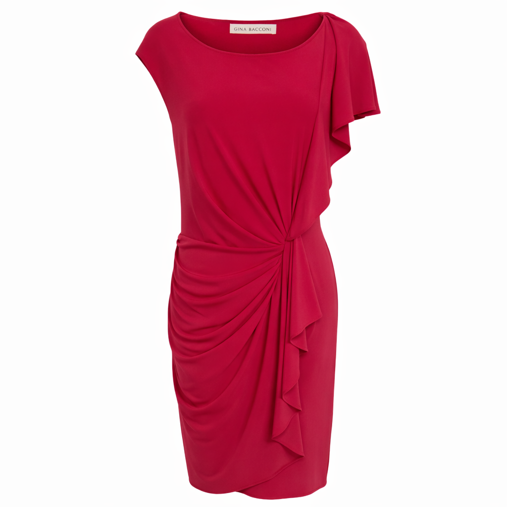 Gina Bacconi Fuchsia Ruched Cocktail Dress K 16