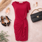 Gina Bacconi Fuchsia Ruched Cocktail Dress K 16