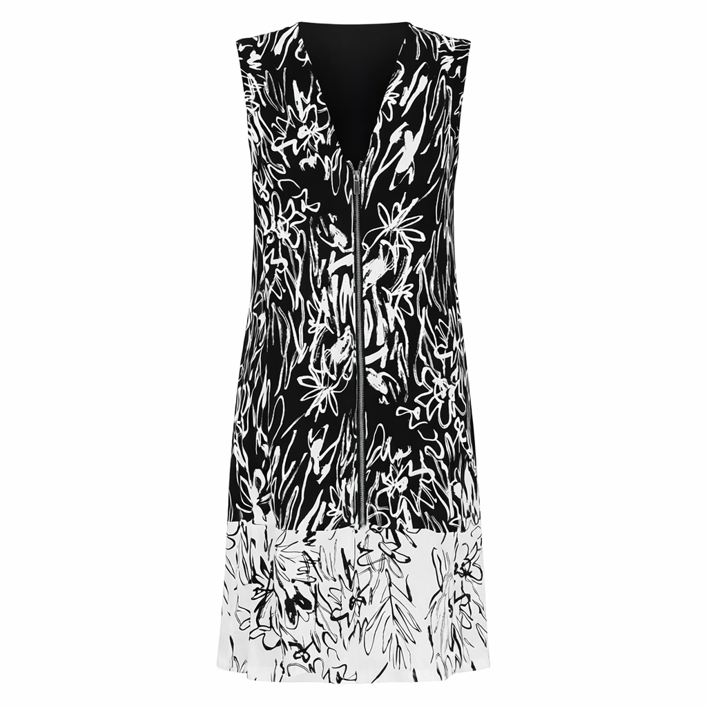 French Connection Black White Dress UK 8