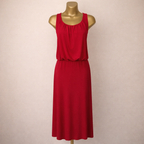 LK Bennett Red Sleeveless Midi Dress UK 14