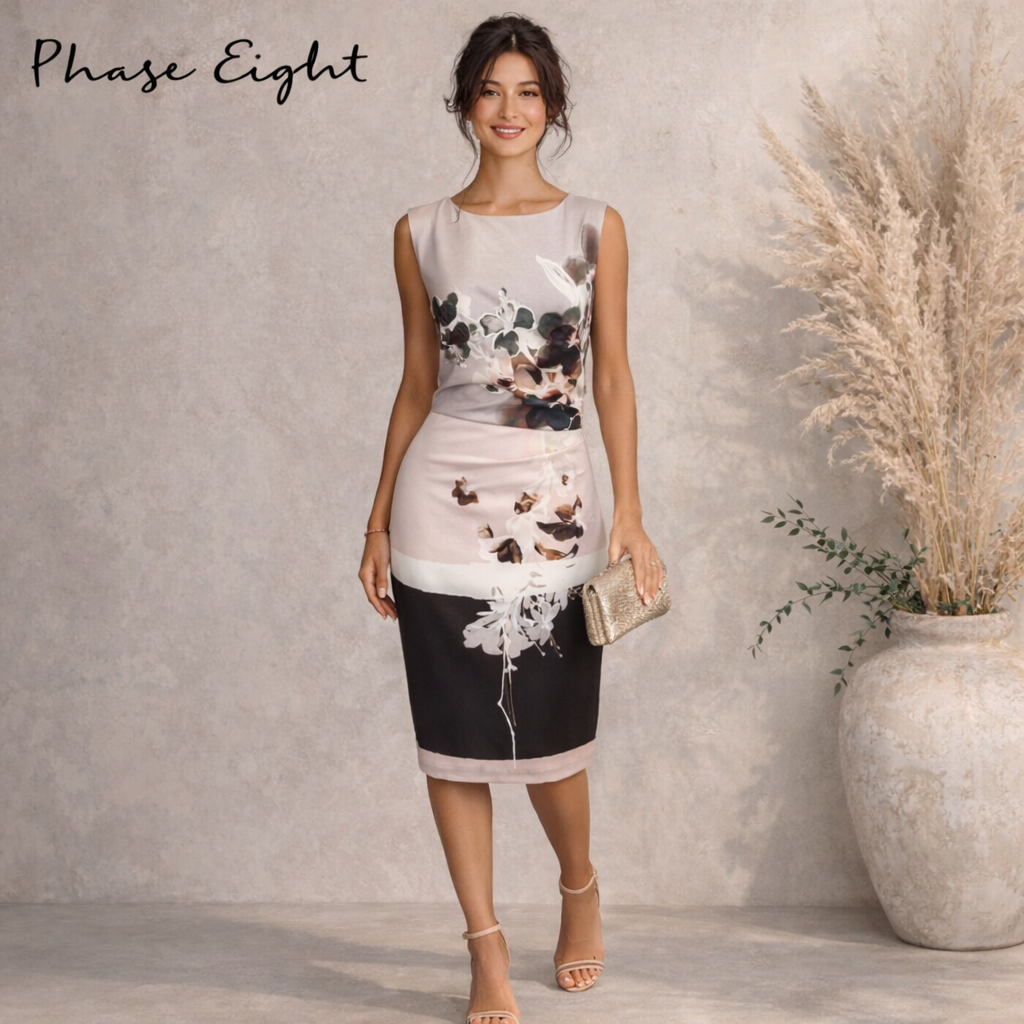 Phase Eight Rai Stripe Floral Dress UK 8 RRP £120