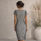 Diane Von Furstenberg Monochrome Cotton Snake Dress US 4 UK 8